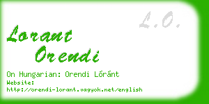 lorant orendi business card